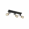Luminaires Trio Plafonnier Trio TOSH Noir, 3 lumières* Spots Et Projecteurs
