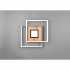 Lampes En Bois-Luminaires Trio Plafonnier Trio Via LED Couleur bois, Noir, 1 lumière, Télécommandes