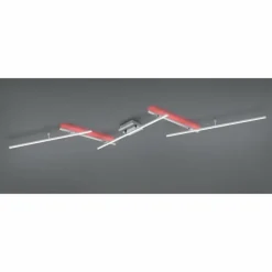 Luminaires Trio Plafonnier Trio-Leuchten Arvin LED Nickel mat, 2 lumières, Télécommandes, Changeur de couleurs* Éclairage Led