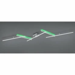 Luminaires Trio Plafonnier Trio-Leuchten Arvin LED Nickel mat, 2 lumières, Télécommandes, Changeur de couleurs* Éclairage Led