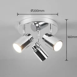 Luminaires Trio Plafonnier Trio-Leuchten Angelo Chrome, 3 lumières* Spots Et Projecteurs
