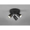 Luminaires Trio Plafonnier Trio-Leuchten Angelo Noir, 3 lumières* Spots Et Projecteurs