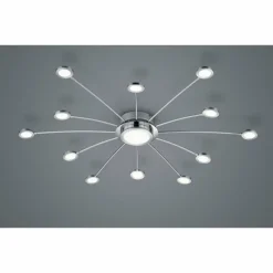 Luminaires Trio Plafonnier Trio-Leuchten Bodrum LED Chrome, 12 lumières, Télécommandes* Éclairage Led