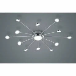 Luminaires Trio Plafonnier Trio-Leuchten Bodrum LED Chrome, 12 lumières, Télécommandes* Éclairage Led