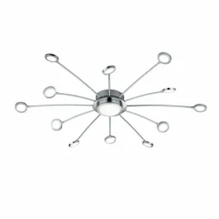 Luminaires Trio Plafonnier Trio-Leuchten Bodrum LED Chrome, 12 lumières, Télécommandes* Éclairage Led