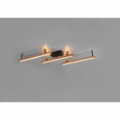 Lampes En Bois-Luminaires Trio Plafonnier Trio-Leuchten Bellari LED Brun, 1 lumière, Télécommandes