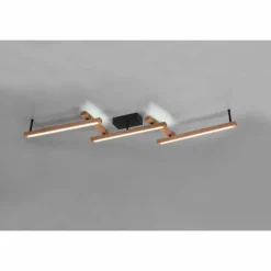 Lampes En Bois-Luminaires Trio Plafonnier Trio-Leuchten Bellari LED Brun, 1 lumière, Télécommandes