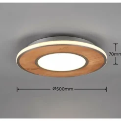 Lampes En Bois-Luminaires Trio Plafonnier Trio-Leuchten Deacon LED Brun, 1 lumière