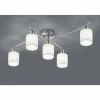 Lampes En Tissu-Luminaires Trio Plafonnier Trio-Leuchten Garda Nickel mat, 5 lumières