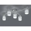 Lampes En Tissu-Luminaires Trio Plafonnier Trio-Leuchten Garda Nickel mat, 5 lumières