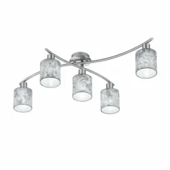 Lampes En Tissu-Luminaires Trio Plafonnier Trio-Leuchten Garda Nickel mat, 5 lumières