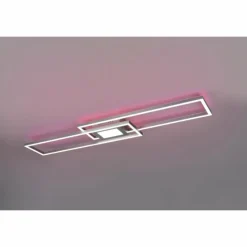 Luminaires Trio Plafonnier Trio-Leuchten Ganado LED Nickel mat, 2 lumières, Télécommandes, Changeur de couleurs* Éclairage Led