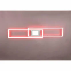 Luminaires Trio Plafonnier Trio-Leuchten Ganado LED Nickel mat, 2 lumières, Télécommandes, Changeur de couleurs* Éclairage Led