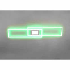 Luminaires Trio Plafonnier Trio-Leuchten Ganado LED Nickel mat, 2 lumières, Télécommandes, Changeur de couleurs* Éclairage Led