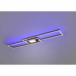 Luminaires Trio Plafonnier Trio-Leuchten Ganado LED Noir, 2 lumières, Télécommandes, Changeur de couleurs* Éclairage Led