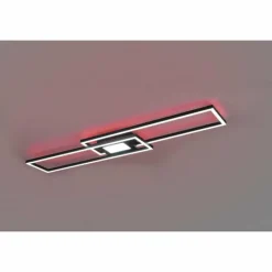 Luminaires Trio Plafonnier Trio-Leuchten Ganado LED Noir, 2 lumières, Télécommandes, Changeur de couleurs* Éclairage Led