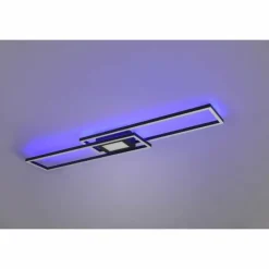 Luminaires Trio Plafonnier Trio-Leuchten Ganado LED Noir, 2 lumières, Télécommandes, Changeur de couleurs* Éclairage Led