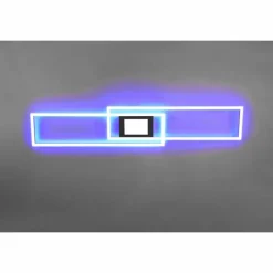 Luminaires Trio Plafonnier Trio-Leuchten Ganado LED Noir, 2 lumières, Télécommandes, Changeur de couleurs* Éclairage Led