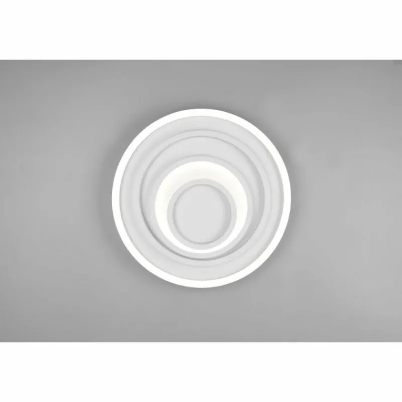 Luminaires Trio Plafonnier Trio-Leuchten Kagawa LED Blanc, 1 lumière, Télécommandes* Éclairage Led