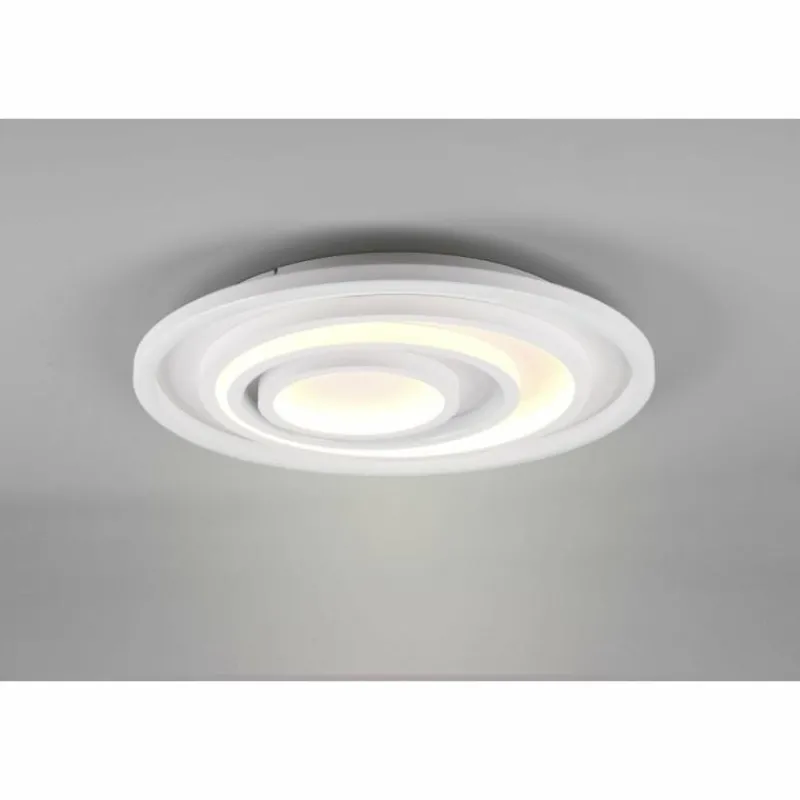 Luminaires Trio Plafonnier Trio-Leuchten Kagawa LED Blanc, 1 lumière, Télécommandes* Éclairage Led