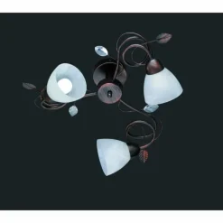 Luminaires Trio Plafonnier Trio-Leuchten Traditio Brun foncé, Rouille, 3 lumières