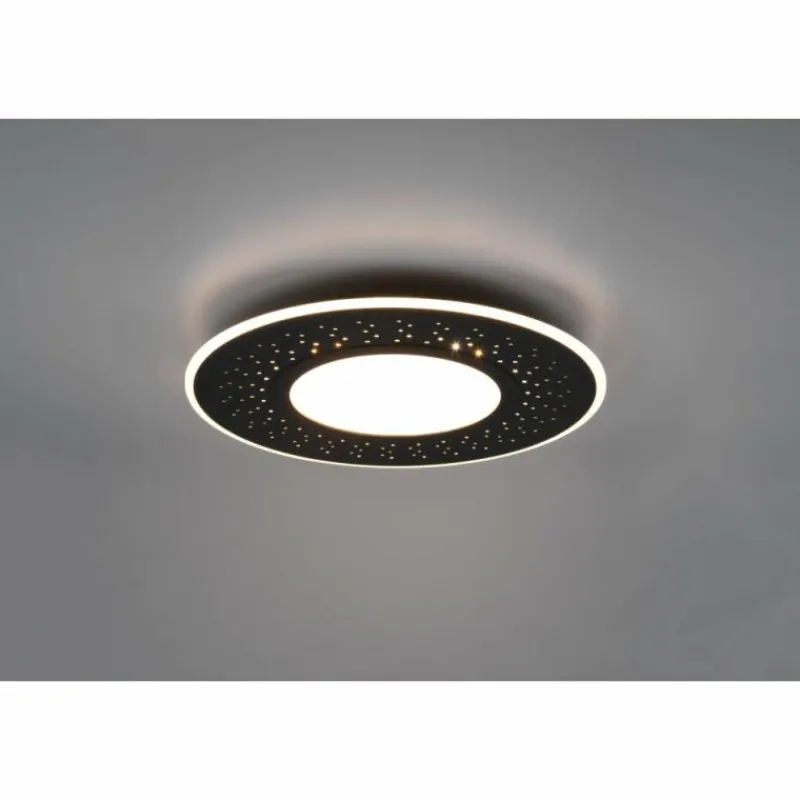 Luminaires Trio Plafonnier Trio-Leuchten Verus LED Noir, 1 lumière, Télécommandes* Éclairage Led