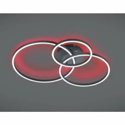 Luminaires Trio Plafonnier Trio-Leuchten Winona LED Noir, 2 lumières, Télécommandes, Changeur de couleurs* Éclairage Led