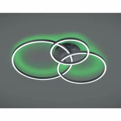 Luminaires Trio Plafonnier Trio-Leuchten Winona LED Noir, 2 lumières, Télécommandes, Changeur de couleurs* Éclairage Led