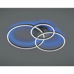 Luminaires Trio Plafonnier Trio-Leuchten Winona LED Noir, 2 lumières, Télécommandes, Changeur de couleurs* Éclairage Led