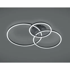 Luminaires Trio Plafonnier Trio-Leuchten Winona LED Noir, 2 lumières, Télécommandes, Changeur de couleurs* Éclairage Led