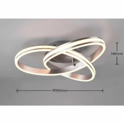 Luminaires Trio Plafonnier Trio-Leuchten Yara LED Nickel mat, 1 lumière* Éclairage Led