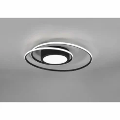Luminaires Trio Plafonnier Trio-Leuchten Yava LED Noir, 1 lumière, Télécommandes* Éclairage Led