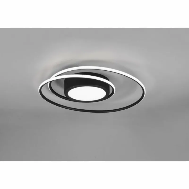 Luminaires Trio Plafonnier Trio-Leuchten Yava LED Noir, 1 lumière, Télécommandes* Éclairage Led