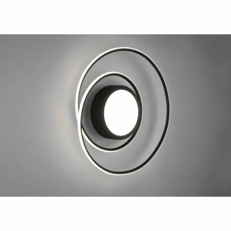 Luminaires Trio Plafonnier Trio-Leuchten Yava LED Noir, 1 lumière, Télécommandes* Éclairage Led