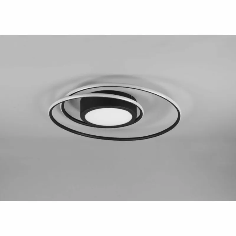 Luminaires Trio Plafonnier Trio-Leuchten Yava LED Noir, 1 lumière, Télécommandes* Éclairage Led