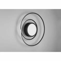 Luminaires Trio Plafonnier Trio-Leuchten Yava LED Noir, 1 lumière, Télécommandes* Éclairage Led