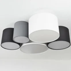 hofstein Plafonnier Trisett Gris, Noir, Blanc, 5 lumières* Plafonniers
