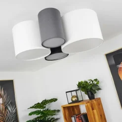hofstein Plafonnier Trisett Gris, Noir, Blanc, 4 lumières* Plafonniers