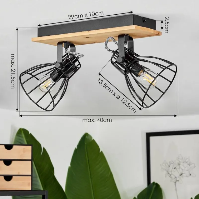 Luminaires Scandinaves-hofstein Plafonnier Tros Écru, Noir, 2 lumières