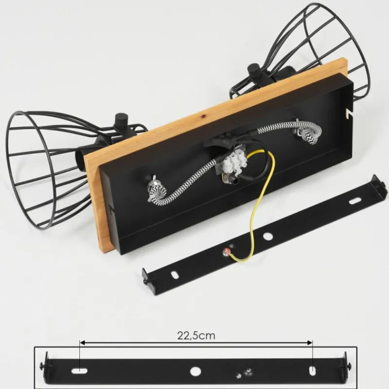 Luminaires Scandinaves-hofstein Plafonnier Tros Écru, Noir, 2 lumières