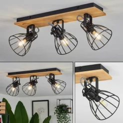 Luminaires Scandinaves-hofstein Plafonnier Tros Écru, Noir, 3 lumières