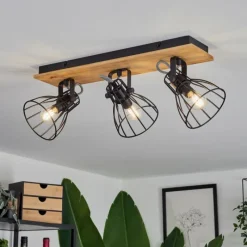 Luminaires Scandinaves-hofstein Plafonnier Tros Écru, Noir, 3 lumières