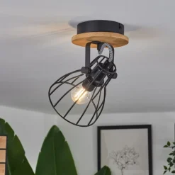 Luminaires Scandinaves-hofstein Plafonnier Tros Écru, Noir, 1 lumière