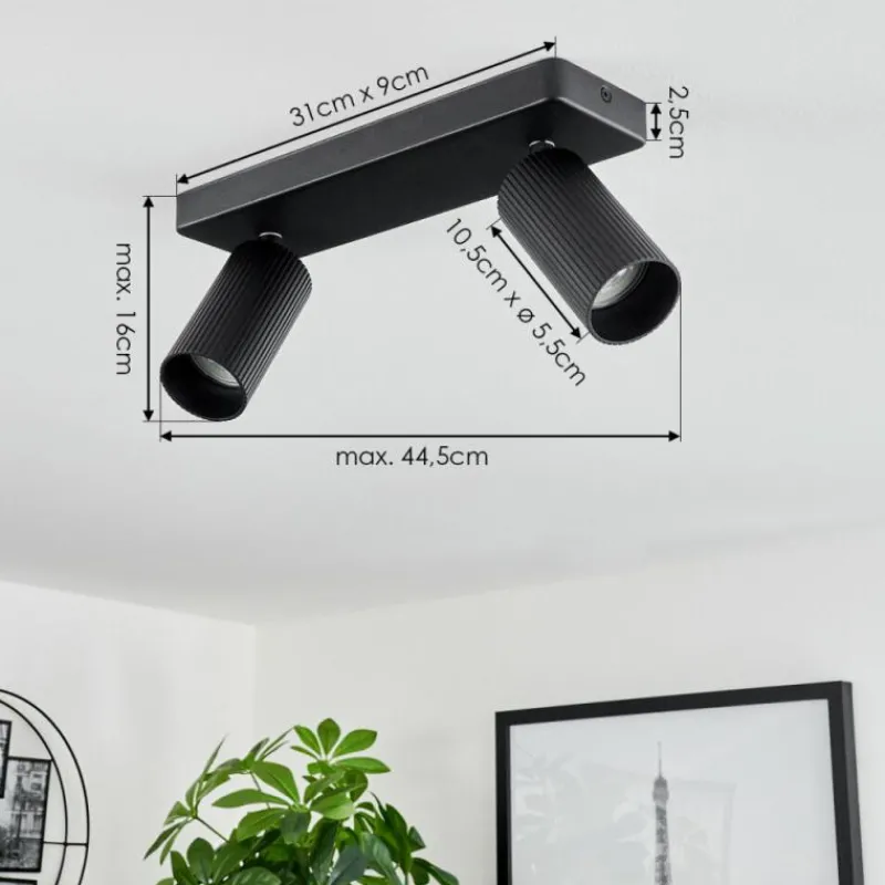 Luminaires Scandinaves-hofstein Plafonnier Trutielle Noir, 2 lumières