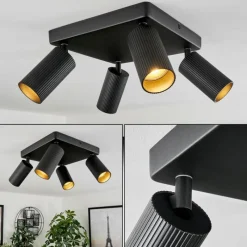 Luminaires Scandinaves-hofstein Plafonnier Trutielle Noir, 4 lumières