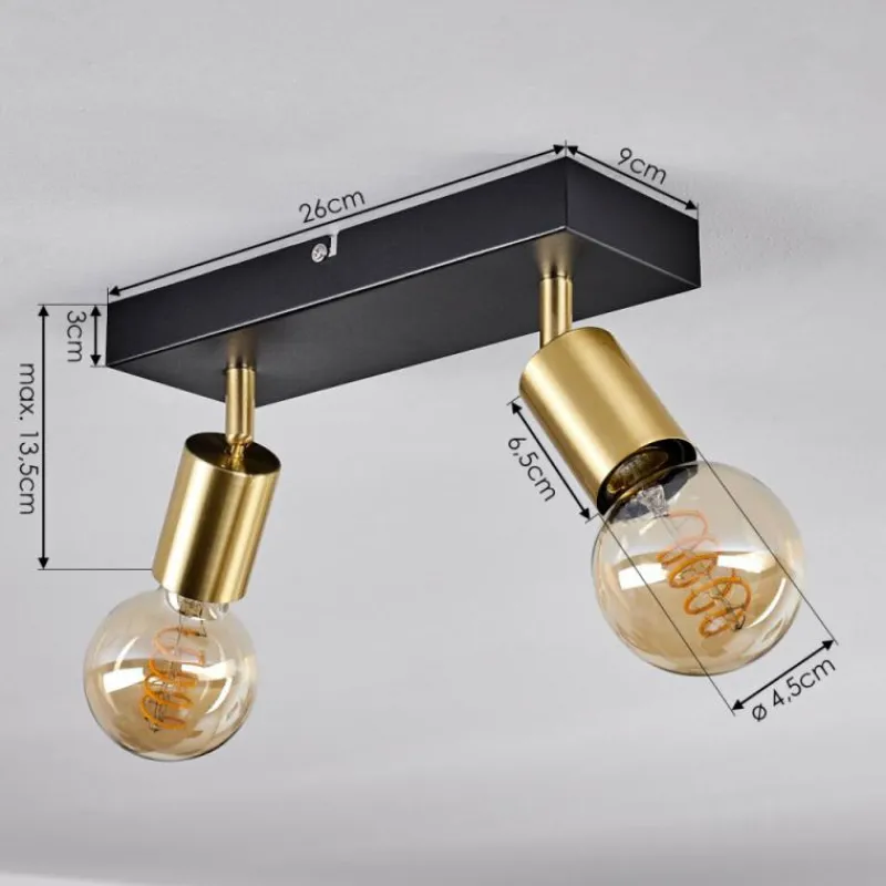 Lampes Dorées-hofstein Plafonnier Tulia Noir, 2 lumières