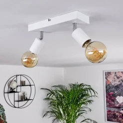 Lampes Vintages & Rétros-hofstein Plafonnier Tulla Blanc, 2 lumières