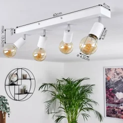 Lampes Vintages & Rétros-hofstein Plafonnier Tulla Blanc, 4 lumières