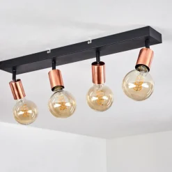 hofstein Plafonnier Tulla Cuivre, Noir, 4 lumières
