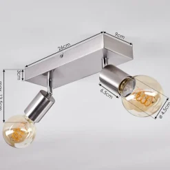 Lampes Vintages & Rétros-hofstein Plafonnier Tulla Nickel mat, 2 lumières